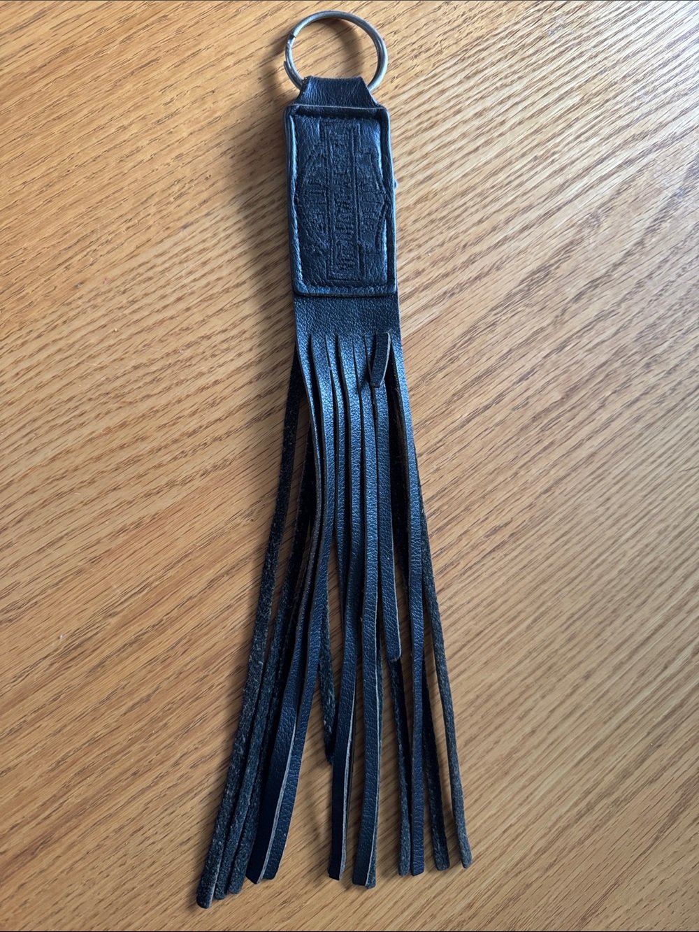 Black Leather Harley Davidson Fringe Keychain Tassel